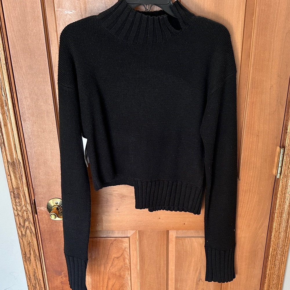 Black Ribbed Women's Sweater